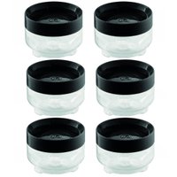 Kit de 6 Porta Mantimentos UZ Empilhável 300ml Organizador com Tampa de Plástico Preto