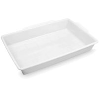 Bandeja Plasvale 17L Grande Retangular Plástica de Açougue para Alimentos Multiuso - Natural