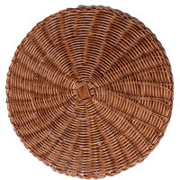 Kit 10 Sousplats Lyor Marrom 38cm Rattan Lugares Americano Plástico Trançado Restaurante