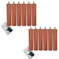 Kit de 12 Pes Para Cama Box Casal Pés De Madeira 20cm Pé Palito