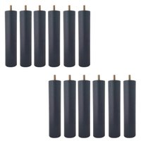 Conjunto de 12 Pés de Cama 20cm Pés de Madeira Palito Box Baú Casal Preto