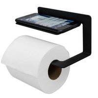 Papeleira Preta para Banheiro de Parede Porta Papel Higiênico Suporte Porta Rolo Preto - Masutti