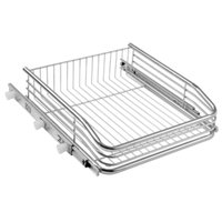 Gaveta 37cm Deslizante Aramada com Corrediça para Cozinha Multiuso Fruteira com Trilho para Frutas -Carbono