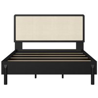 Cama Casal Palhinha Oslo 27055 Pes Madeira 152 cm Nero Artesano