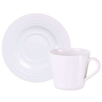 Conjunto Xícara e Pires de Chá Tramontina Vibrare em Porcelana 185ml Cozinha Servir Café