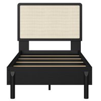 Cama Solteiro Palhinha Oslo 27058 Pes Madeira 102 cm Nero Artesano