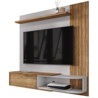 Painel Suspenso  Tv 55 Pol 138 cm Paraty Cinamomo Off White BECHARA