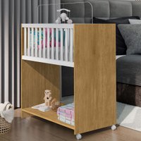 Berço Baby Mini 2 em 1 com Colchão Nature/Branco - J&a Móveis