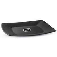 Prato Quadrado 22,5cm Preto Médio Avulso Plástico Entradas Petiscos Slim Uz