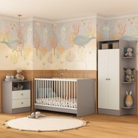 Jogo de Quarto Infantil com Colchão Incluso Trevalla Móveis Pom Pom