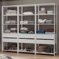 Guarda-Roupa Closet Modulado 6 Gavetas 210 cm Branco Valencia Madesa