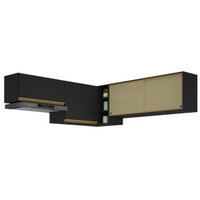 Kit Armário Cozinha Aéreo Canto 90cm com Aéreo 70cm e Aéreo 120cm Veneza Multimóveis MP2287