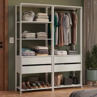 Guarda-Roupa Closet Modulado 4 Gavetas 140 cm Branco Valencia Madesa