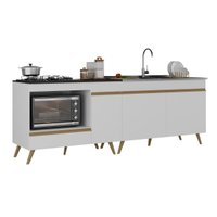 Kit Balcão Cozinha para Cooktop/Forno 105cm e Gabinete Pia 120cm Veneza Multimóveis MP2290