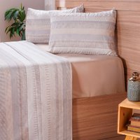 Jogo de Cama Queen Cotton Touch 4 Peças 158x198x35cm Bossa