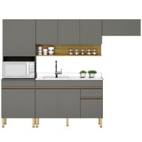 Cozinha Modulada 4 Pecas Balcao Pia Line Gris Cp Freijo KTP