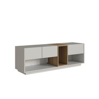 Rack para Tv até 55 Polegadas com 3 Gavetas e 1 Nicho com Iluminação em Led RGB RA8036 Mel e Arenas