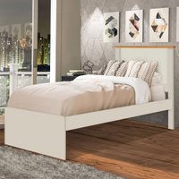 Cama de Solteiro Tijucas Off White/Mad - Pnr Móveis