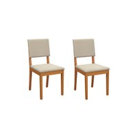Par de Cadeiras em Madeira Maciça Kappesberg Dora Linho Areia