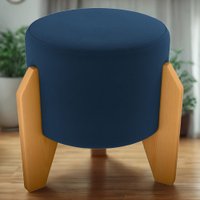 Puff Decorativo Para Sala Luxo 44x44 cm Veludo Marrom Claro Milani Store
