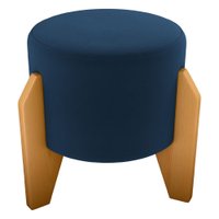 Puff Decorativo Para Sala Luxo 44x44 cm Veludo Vermelho Milani Store