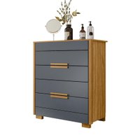 Comoda 4 Gavetas Dhara 86 cm Freijo Cinza Moval