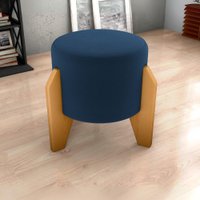Puff Decorativo Para Sala Luxo 44x44 cm Veludo Cinza Milani Store