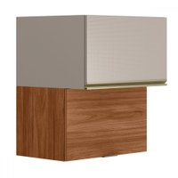 Armário Aéreo Cozinha 60 Cm Proença 2 Portas 100% Mdf Nogueira/Nude - Demóbile