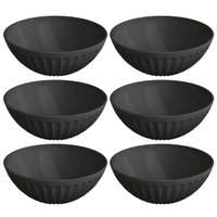 Kit 6 Saladeiras Tigelas 1,5L Pretas Plásticas Sobremesa Restaurante Buffet Uz
