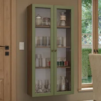 Cristaleira Suspensa 70 cm 2 Portas de Vidro Vik Madesa Rustic/Verde