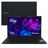 Notebook Positivo Vision R15M AMD® Ryzen 7-5825U Linux 32GB RAM 512GB SSD Wi-Fi 6 Tela 15” Full HD IPS - Minitela Preto