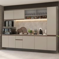 Armário de Cozinha Completa 280 cm Suspensa Crema Nice Madesa 04