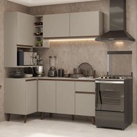 Armário de Cozinha Completa de Canto 265 cm Crema Nice Madesa 05