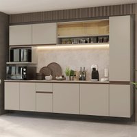Armário de Cozinha Completa 280 cm Suspensa Crema Nice Madesa 05