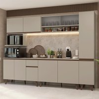 Armário de Cozinha Completa 280 cm Crema Nice Madesa 02