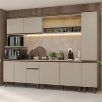 Armário de Cozinha Completa 280 cm Crema Nice Madesa 03