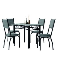 Conjunto Sala De Jantar Mesa Tampo Granito 1,20m Com 4 Cadeiras Diana Artefamol
