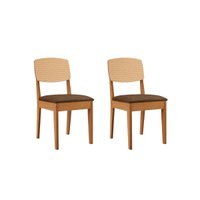 Cadeira Sala de Jantar Havana Premium Kit 2 Un Naturalle/Suede Marrom/Pintura Tela - Rufato