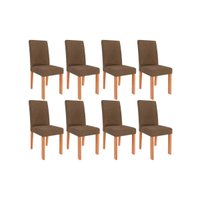 Cadeira Sala de Jantar Maia Kit 8 Un Cinamomo/Suede Mascavo Chocolate - Cimol