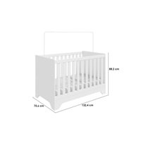 Quarto Infantil Completo Popy 3 Peças (1GuardaRoupa+1Berço+1Cômoda) QI109 Branco - Peroba