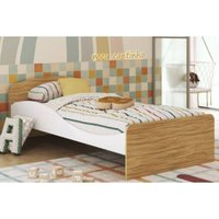 Mini Cama Infantil Lua Branco/Amendoa - Peroba