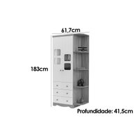 Quarto Infantil Completo Uli 3 Peças (1GuardaRoupa+1Berço+1Cômoda) QI108 Branco/Amendoa - Peroba