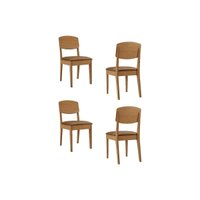 Cadeira Sala de Jantar Havana Kit 4 Un Naturalle/Suede Capuccino - Rufato