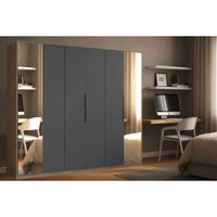 Guarda Roupa Casal 6 Portas (2 c/ Espelho) e 6 Gavetas Atrice Amendola/Grafito - Demóbile