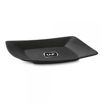 Prato Quadrado 18,5cm Preto Pequeno Avulso Plástico Lanches Frutas Slim Uz
