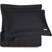 Kit Colcha 3 Pçs Casal Altenburg Cetim Sublime 300 Fios 220x260cm Preto Ebano