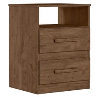Mesa de Cabeceira Apolo 2 Gavetas 46 cm Castanho Wood Flex Moval