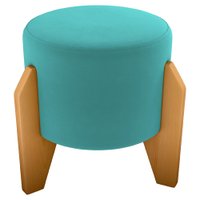 Puff Decorativo Para Sala Luxo 44x44 cm Veludo Deluxe Verde Milani Store