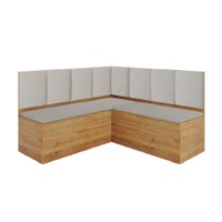 Canto Alemão com Baú Liebe Veludo Viero - Madeirado/Off White