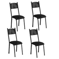 Conjunto Com 4 Cadeiras Liz Artefamol - Preto